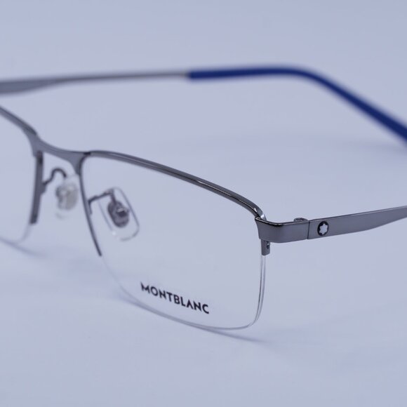 Montblanc MB0107O 002 Eyeglasses Ruthenium 56mm Rectangle Frame - Picture 8 of 10